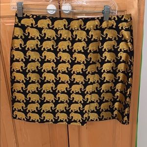 Elephant printed J crew mini skirt